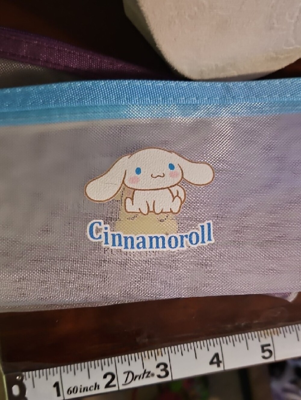 Sanrio Mesh Pouch Set with Purple, Cream, and Bright Blue Trim - Picture 2 of 5